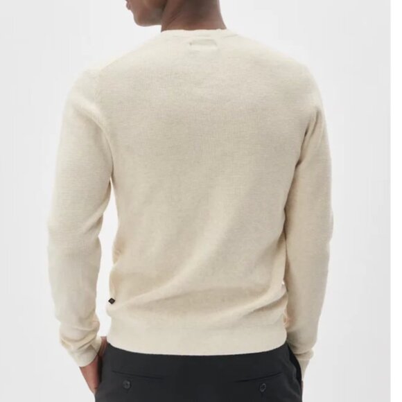Matinique Malagoon Crewneck Sweater Mens Medium Oyster Gray Melange Cotton Cream - Picture 2 of 15